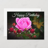 ハッピーバースデービショップ城バラ#1はがき ポストカード (正面/裏面)