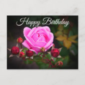 ハッピーバースデービショップ城バラ#1はがき ポストカード (正面)
