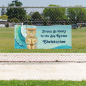 ハッピーバースデービッグカフナビーチウェーブティキ 横断幕 (インサイチュ)