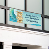 ハッピーバースデービッグカフナビーチウェーブティキ 横断幕 (ビルの外側)