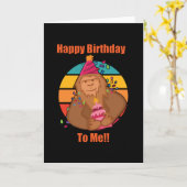 ハッピーバースデービッグフットカップケーキ カード (黄色い花)