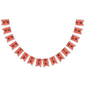 ハッピーバースデービッグブラックアントレッドホワイトプレイド バンティングフラッグ (全)