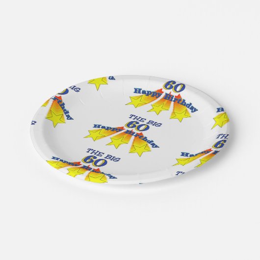 ハッピーバースデービッグ60 ペーパープレート (アングル)