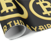 ハッピーバースデービットコイン金ゴールド包装紙 ラッピングペーパー (ロールコーナー)