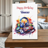 ハッピーバースデービデオゲームをテーマパーソナライズされた カード