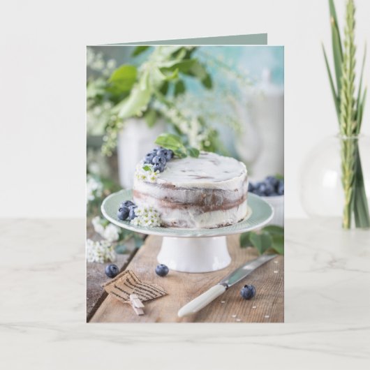 ハッピーバースデービューティフルケーキ カード (正面)