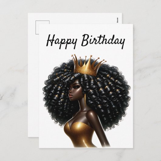 ハッピーバースデービューティフルシスタブラックガール魔法クー シーズンポストカード (正面/裏面)