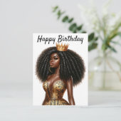 ハッピーバースデービューティフルシスタブラックガール魔法クー ポストカード (スタンド正面)
