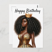 ハッピーバースデービューティフルシスタブラックガール魔法クー ポストカード (正面/裏面)