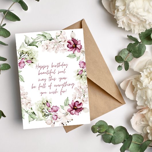 ハッピーバースデービューティフルソウルフローラリースカード シーズンカード