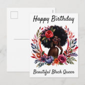 ハッピーバースデービューティフルブラッククイーンメラニンシアスタ シーズンポストカード (正面/裏面)