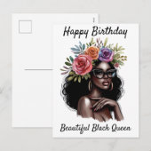 ハッピーバースデービューティフルブラッククイーンメラニンシアスタ シーズンポストカード (正面/裏面)