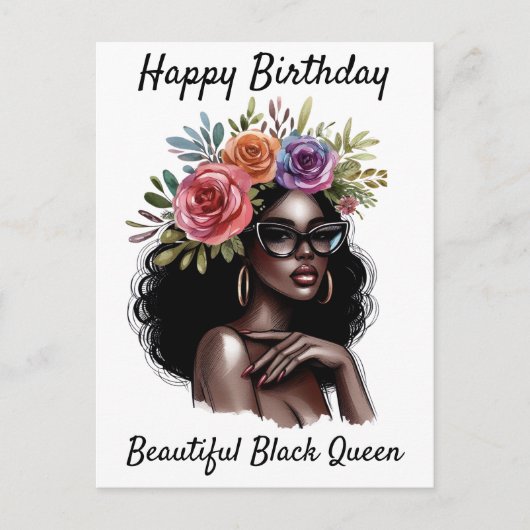 ハッピーバースデービューティフルブラッククイーンメラニンシアスタ シーズンポストカード (正面)