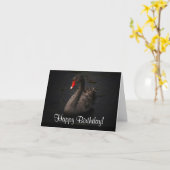 ハッピーバースデービューティフルブラックスワン カード (黄色い花)