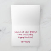 ハッピーバースデービューティフルレッドオーキッドカード カード (内部)