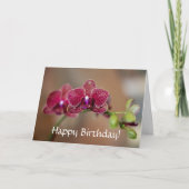 ハッピーバースデービューティフルレッドオーキッドカード カード (正面)