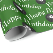 ハッピーバースデービリヤード8球オングリーン ラッピングペーパー (ロールコーナー)