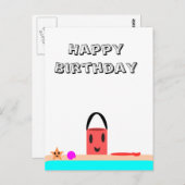 ハッピーバースデービーチおもしろい ポストカード (正面/裏面)