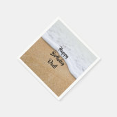 ハッピーバースデービーチをテーマにした夏のパーティー スタンダードカクテルナプキン (角)