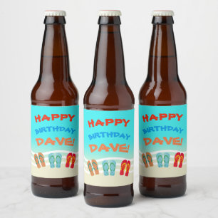 ハッピーバースデービーチカスタムパーティー ビールラベル