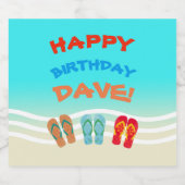 ハッピーバースデービーチカスタムパーティー ビールラベル (シングルラベル)