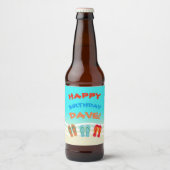 ハッピーバースデービーチカスタムパーティー ビールラベル (正面)