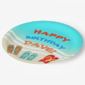 ハッピーバースデービーチカスタムパーティー ペーパープレート (アングル)