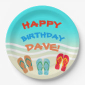 ハッピーバースデービーチカスタムパーティー ペーパープレート (正面)