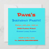 ハッピーバースデービーチカスタムパーティー 招待状 (裏面)