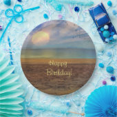 ハッピーバースデービーチサンセット ペーパープレート (パーティー)