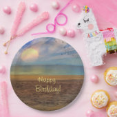 ハッピーバースデービーチサンセット ペーパープレート (パーティー)