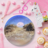 ハッピーバースデービーチサン ペーパープレート (パーティー)