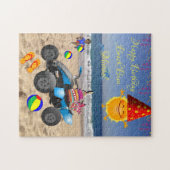 ハッピーバースデービーチバムケーアフリカンボーイサンド ジグソーパズル (横)