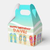 ハッピーバースデービーチパーティー パーソナライズされた フェイバーボックス (正面サイド)
