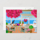 ハッピーバースデービーチ海ベランダシーン ポストカード (正面/裏面)