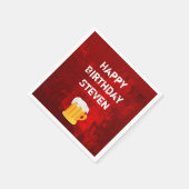 ハッピーバースデービールマググランジオンレッド抽象芸術 スタンダードカクテルナプキン (角)