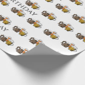 ハッピーバースデービール&応援おもしろい漫画 ラッピングペーパー (角)