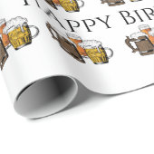 ハッピーバースデービール&応援おもしろい漫画 ラッピングペーパー (ロールコーナー)