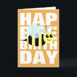 ハッピーバースデービー カード<br><div class="desc">「HAP(BEE)誕生日:MAY YOUR DAY BEE EXTRA SWEET」かわいいミツバチ誕生日グリーティングカード</div>