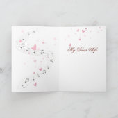 ハッピーバースデーピアノの男が妻に歌う カード (内部)