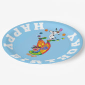 ハッピーバースデーピエロ及び犬のジャグラー ペーパープレート (アングル)