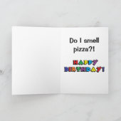 ハッピーバースデーピザパーティー漫画おもしろい猫 カード (内部)