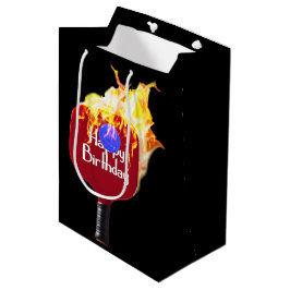 ハッピーバースデーピックボールパドル火 ミディアムペーパーバッグ