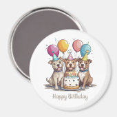 ハッピーバースデーピットブルドッグ マグネット (正面/裏面)