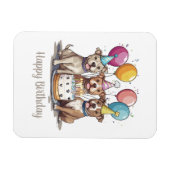 ハッピーバースデーピットブルドッグ マグネット (横)