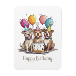 ハッピーバースデーピットブルドッグ マグネット