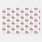 ハッピーバースデーピンクお誕生日ケーキ ラッピングペーパーシート (正面2)