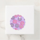 ハッピーバースデーピンクと紫の花ギフトラベル フェイバータグ (インサイチュ)