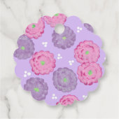 ハッピーバースデーピンクと紫の花ギフトラベル フェイバータグ (裏面)