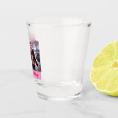 ハッピーバースデーピンクのグラデモダンーションの写真名の追加 ショットグラス (右)